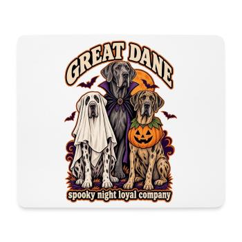 Spooky Night Loyal Company – Deutsche Dogge Halloween - Mousepad (Querformat) - Weiß - Vorne