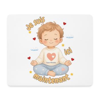 Ich bin jetzt hier, Kindermeditation - Mousepad (Querformat) - Weiß - Vorne