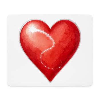 Herz mit einer Sternenspur - Mousepad (Querformat) - Weiß - Vorne