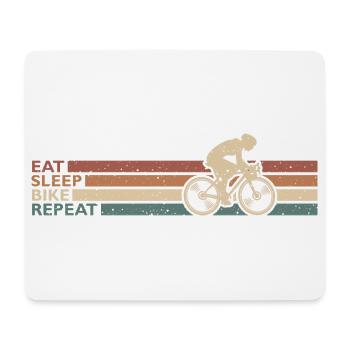 Eat Sleep Bike Repeat Für Radfahrer Radsport Retro - Mousepad (Querformat) - Weiß - Vorne