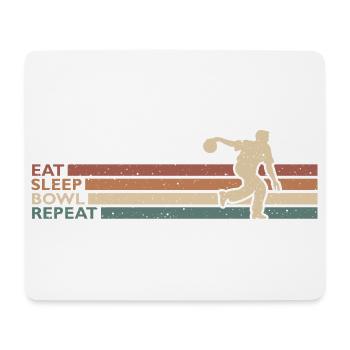 Eat Sleep Bowl Repeat Für Bowlingspieler Kegeln - Mousepad (Querformat) - Weiß - Vorne