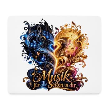 Musikherz: Seiten in dir entfalten - Mousepad (Querformat) - Weiß - Vorne
