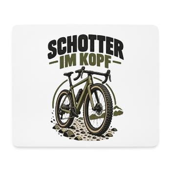 Schotter im Kopf – Gravel Bike - Mousepad (Querformat) - Weiß - Vorne