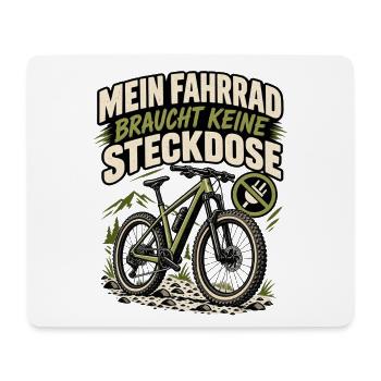 Fahrrad Freiheit: Keine Steckdose nötig - Mousepad (Querformat) - Weiß - Vorne
