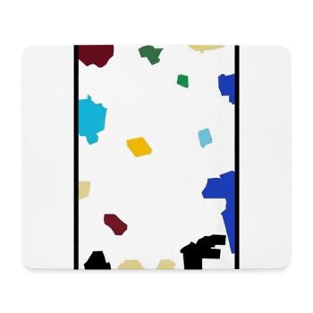 Abstraktes Konfetti auf weißer Leinwand - Mousepad (Querformat) - Weiß - Vorne