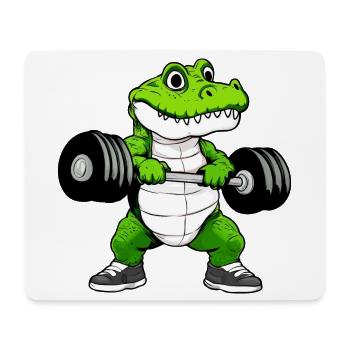 Fitness Krokodil - Mousepad (Querformat) - Weiß - Vorne
