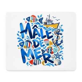 Männlicher Sea Nautical Illustrated Ocean Blue - Mousepad (Querformat) - Weiß - Vorne