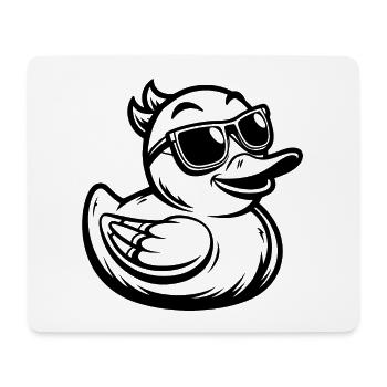 Gummiente mit Sonnenbrille - Mousepad (Querformat) - Weiß - Vorne