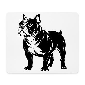 Bulldog-Hund-Stand - Mousepad (Querformat) - Weiß - Vorne