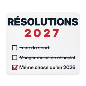 Vorsätze 2027 – Neujahrshumor - Mousepad (Querformat) - Weiß - Vorne