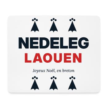 Nedeleg Laouen – Frohe Weihnachten auf Bretonisch - Mousepad (Querformat) - Weiß - Vorne