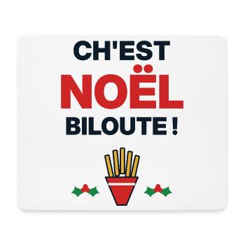 Ch'est Noël biloute – Humor ch'ti Nord - Mousepad (Querformat) - Weiß - Vorne