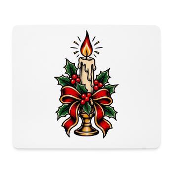 Kerzenbeleuchteter Stechpalmen-Weihnachtsbogen - Mousepad (Querformat) - Weiß - Vorne