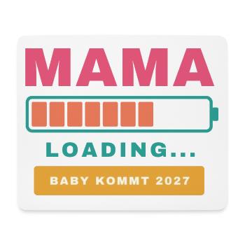 Mama Loading – Baby kommt 2027 - Mousepad (Querformat) - Weiß - Vorne