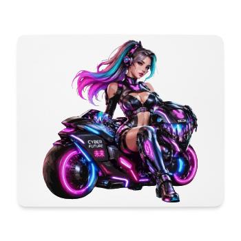Cyber-Neon-Moto-Königin - Mousepad (Querformat) - Weiß - Vorne