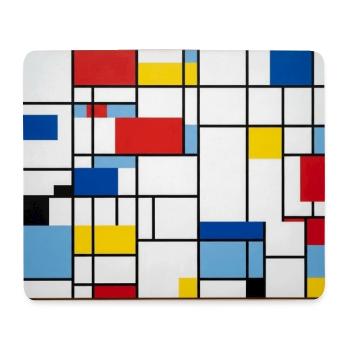 Mondrian Lines Primärfarbenspiel - Mousepad (Querformat) - Weiß - Vorne