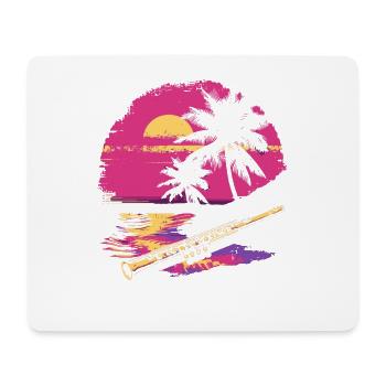 Flöte 80er Jahre Look - Mousepad (Querformat) - Weiß - Vorne
