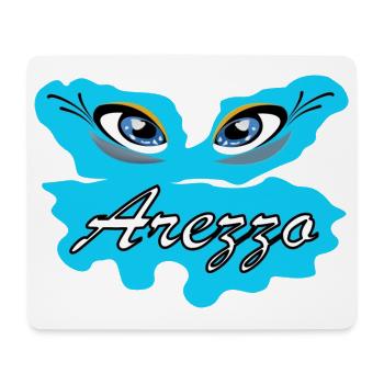 Arezza Blue Eyes-Logo auf Splash - Mousepad (Querformat) - Weiß - Vorne