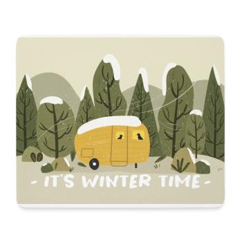 Retro Wohnmobil Winter Ready - Mousepad (Querformat) - Weiß - Vorne