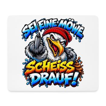 Sei eine Möwe Scheiss drauf - Mousepad (Querformat) - Weiß - Vorne