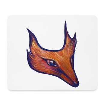 Feurige Fuchs-Silhouette - Mousepad (Querformat) - Weiß - Vorne