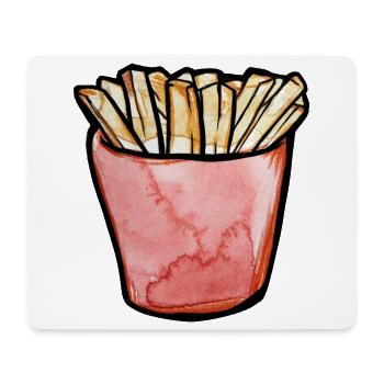 Aquarellpommes frites in Pink Cup - Mousepad (Querformat) - Weiß - Vorne