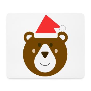 Süßer Weihnachtsbraunbär - Mousepad (Querformat) - Weiß - Vorne