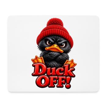 Grimmige Ente mit Mütze Duck Off - Mousepad (Querformat) - Weiß - Vorne