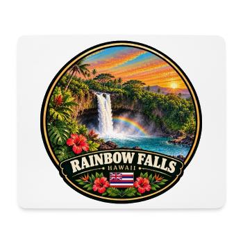 Rainbow Falls Hawaii Wasserfall Natur Wald - Mousepad (Querformat) - Weiß - Vorne