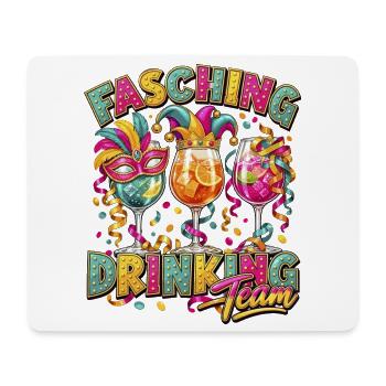 Fasching Drinking Team – Bunte Partygläser - Mousepad (Querformat) - Weiß - Vorne