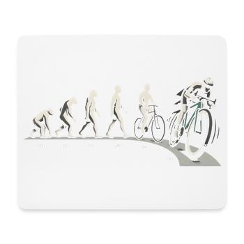 Rennrad Evolution Vom Affen Zum Radfahrer Radsport - Mousepad (Querformat) - Weiß - Vorne