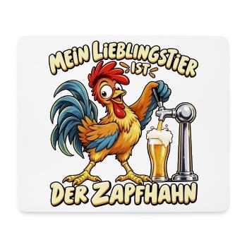 Mein Lieblingstier ist der Zapfhahn – Lustiger Bie - Mousepad (Querformat) - Weiß - Vorne