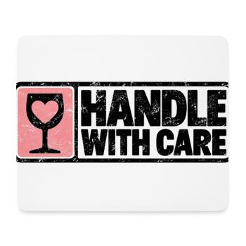 Handle With Care – Herz Retro Design - Mousepad (Querformat) - Weiß - Vorne