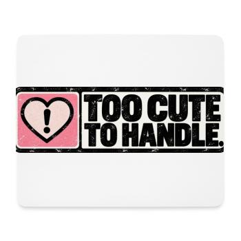 Too Cute to Handle – Cute Retro Heart - Mousepad (Querformat) - Weiß - Vorne