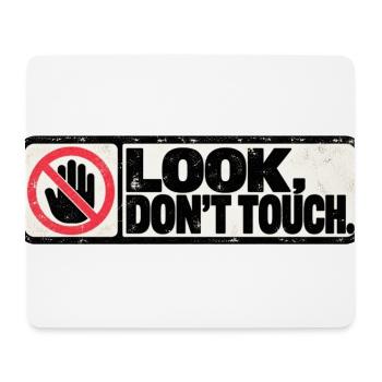 Look, Don't Touch – Retro Warning Design - Mousepad (Querformat) - Weiß - Vorne