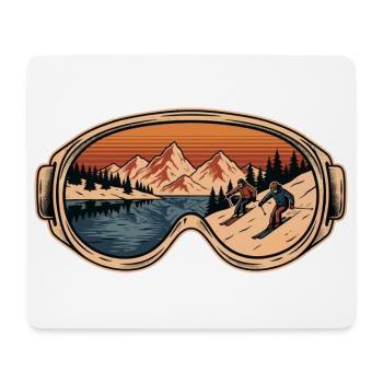 Goggles Mountain Retro Alpinski - Mousepad (Querformat) - Weiß - Vorne