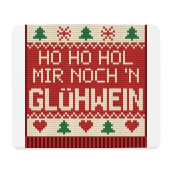 Ho Ho Hol mir Glühwein Strickmuster - Mousepad (Querformat) - Weiß - Vorne