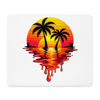 Sunset Neon Palm Melt - Mousepad (Querformat) - Weiß - Vorne
