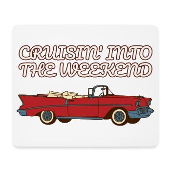 Cruisin ins Wochenende Retro-Auto 50er - Mousepad (Querformat) - Weiß - Vorne