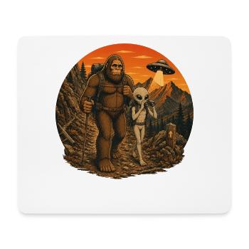 Bigfoot Alien Wandern - Mousepad (Querformat) - Weiß - Vorne