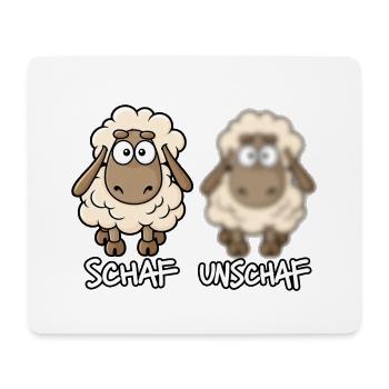 Schaf Unschaf Lustiges Schaf Wortspiel Humor - Mousepad (Querformat) - Weiß - Vorne