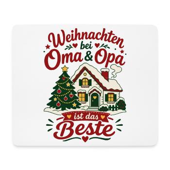 Weihnachten bei Oma und Opa Enkel Kinder - Mousepad (Querformat) - Weiß - Vorne