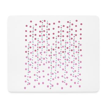 Rosa-türkisfarbene Punkte – Konfetti-Nacht - Mousepad (Querformat) - Weiß - Vorne