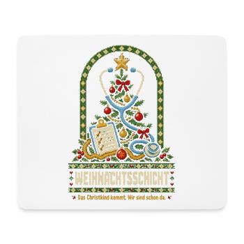 Weihnachtsschicht Pflege - Mousepad (Querformat) - Weiß - Vorne