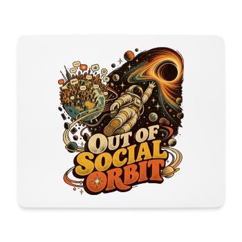 Out of Social Orbit Space Cartoon - Mousepad (Querformat) - Weiß - Vorne