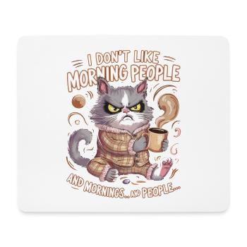 Ich Mag Keine Morgenmenschen Und Morgen & Menschen - Mousepad (Querformat) - Weiß - Vorne