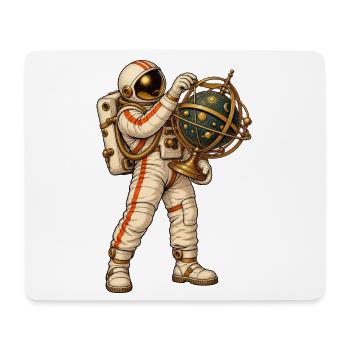 Astronaut mit goldener Himmelskugel - Mousepad (Querformat) - Weiß - Vorne