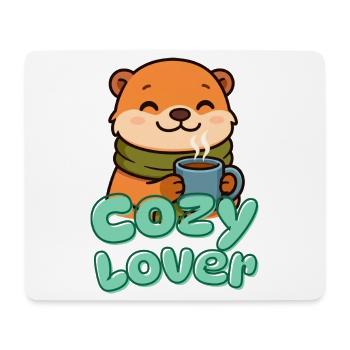 Otter mit Kaffee Cozy Charm - Mousepad (Querformat) - Weiß - Vorne