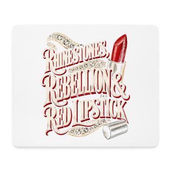 Burlesque Rebellion & Red Lipstick - Mousepad (Querformat) - Weiß - Vorne