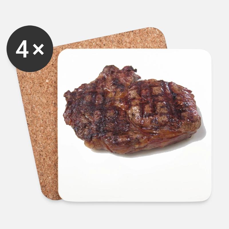 Steak - Untersetzer (4er-Set) - Weiß